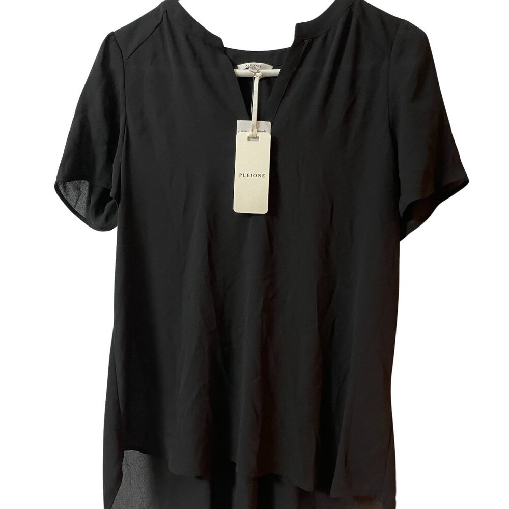 Pleione Black Chiffon Blouse